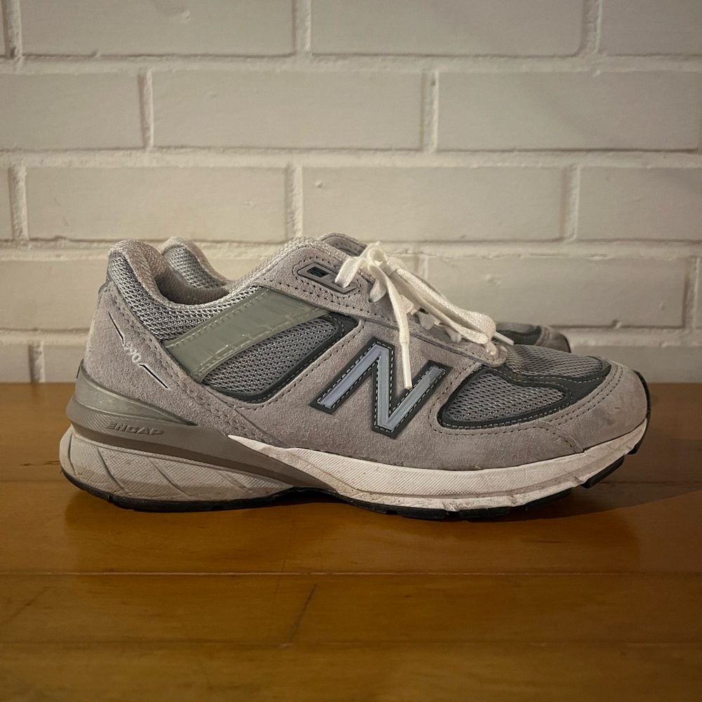 New Balance 990 Gray and White Athletic Shoes